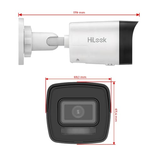 HiLook 4K PoE Kamera Set – 4× 8MP Bullet, SD-Slot, Farb-/IR-Nachtsicht, KI-Erkennung, 8CH NVR mit 2TB, App-Steuerung, für Außenbereich