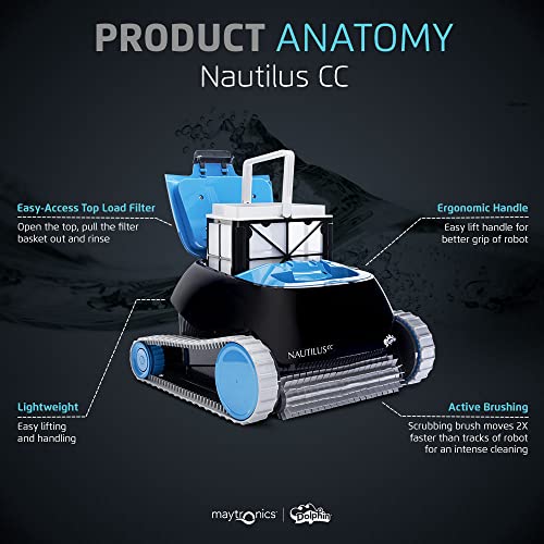 Dolphin Nautilus CC Automatischer Poolroboter mit Kabel – Boden- & Wandreinigung, Energiesparend, für eingelassene Pools bis 10 m