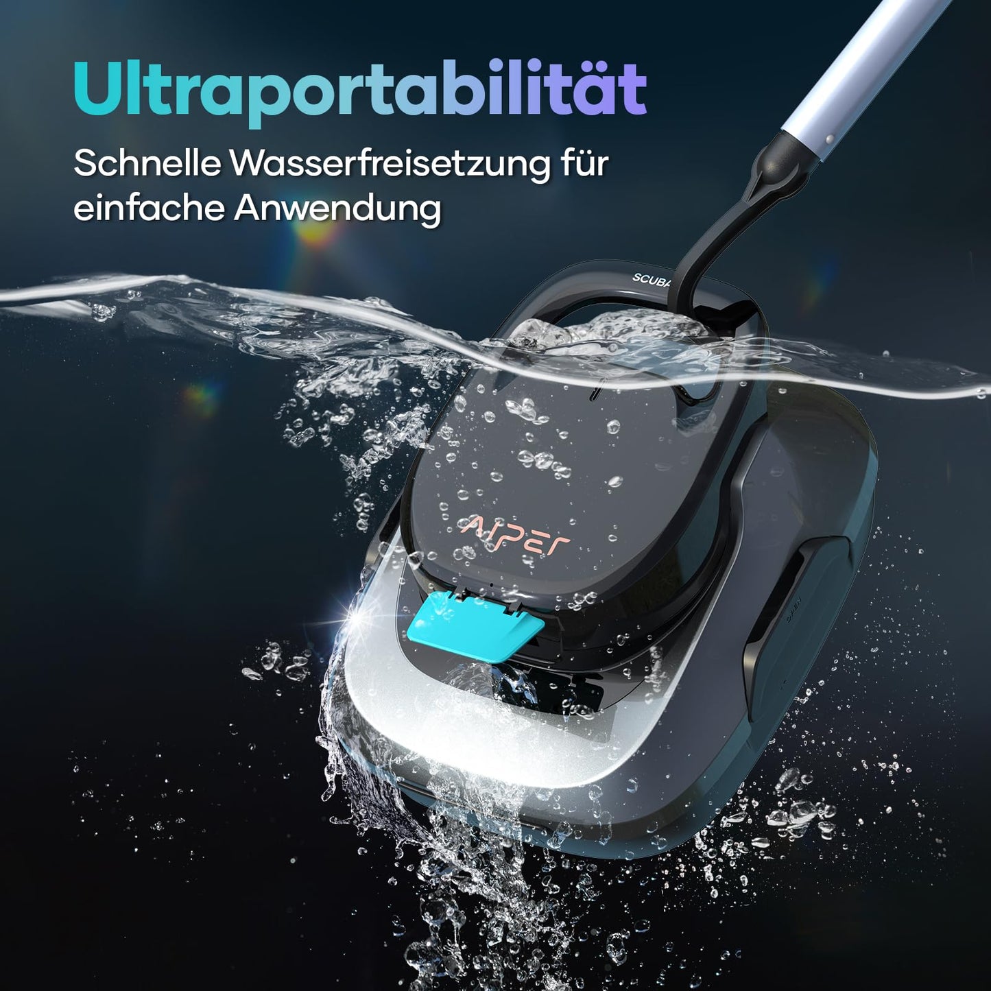 AIPER Scuba X1 Poolroboter mit App – 25200 LPH, 3 µm Feinfiltersystem, Boden-, Wand- & Wasserlinienreinigung, Kabellos