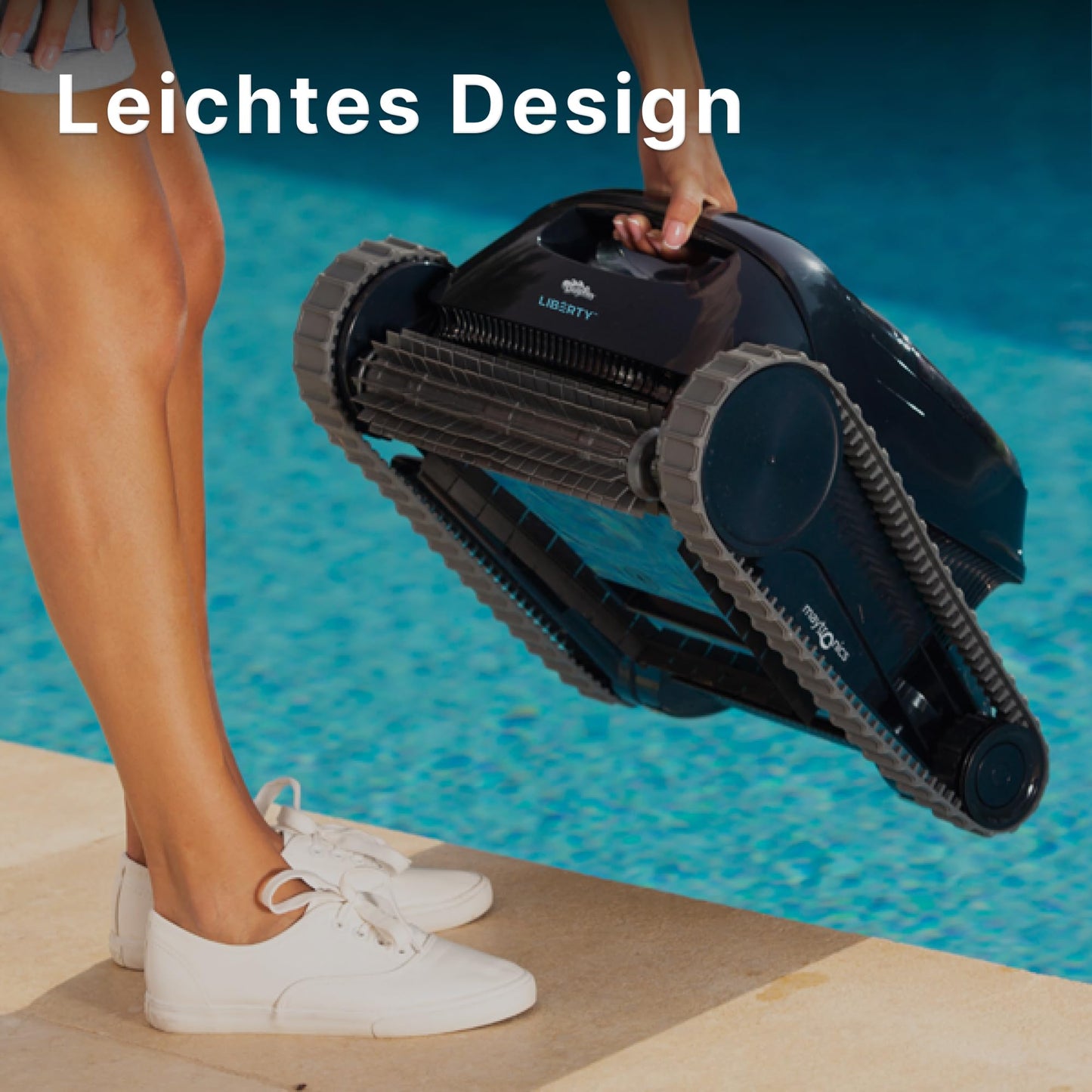 Dolphin Liberty 300 Automatischer Poolreiniger Poolroboter kabellos - Boden und Wandreinigung - Energieeinsparung, Eingelassene Pools bis zu 10 m, Wasserpflege