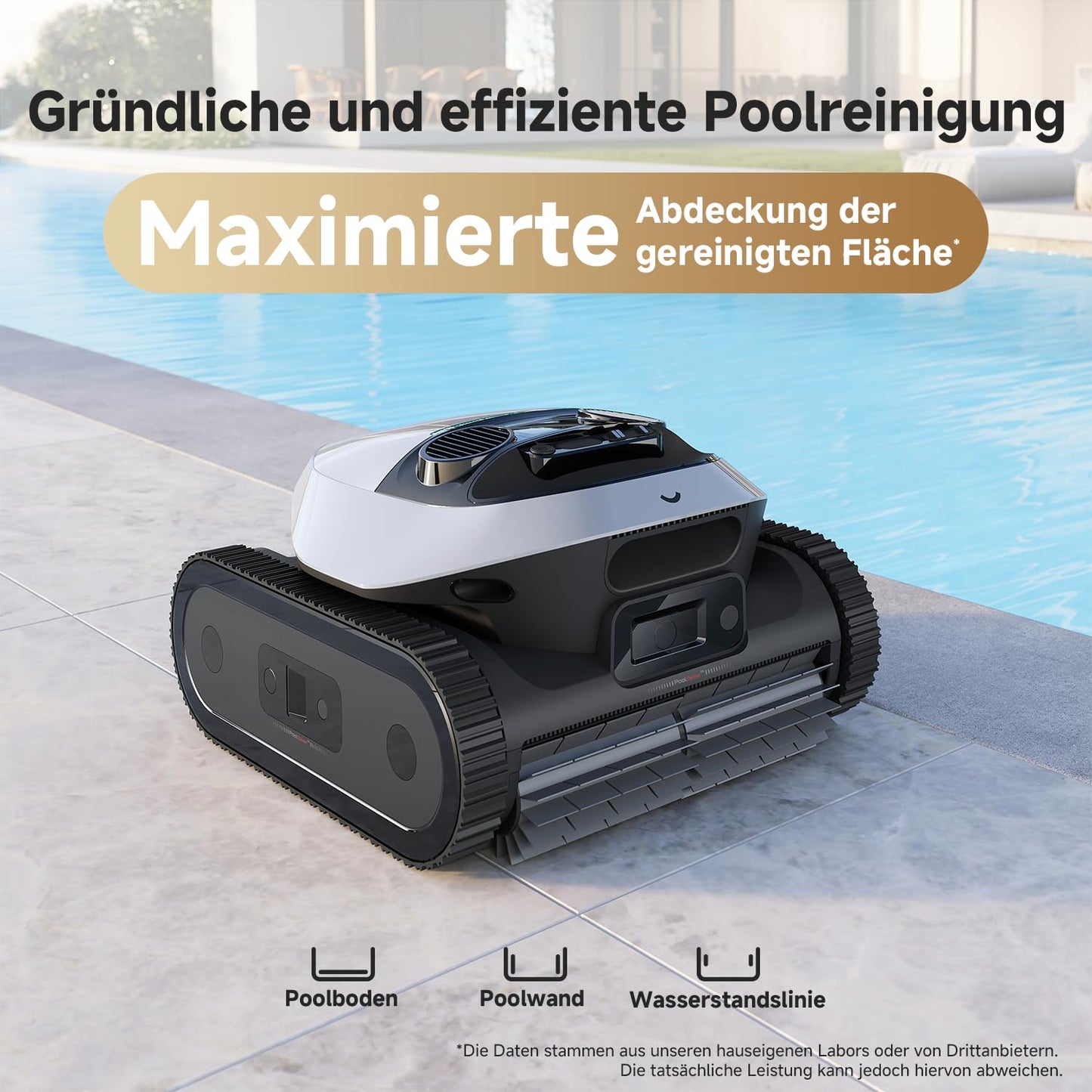 DREAME Z1 Pro Poolroboter – Hohe Saugleistung, Boden-, Wand- & Wasserlinienreinigung, Intelligente Routenplanung, bis 200 m²