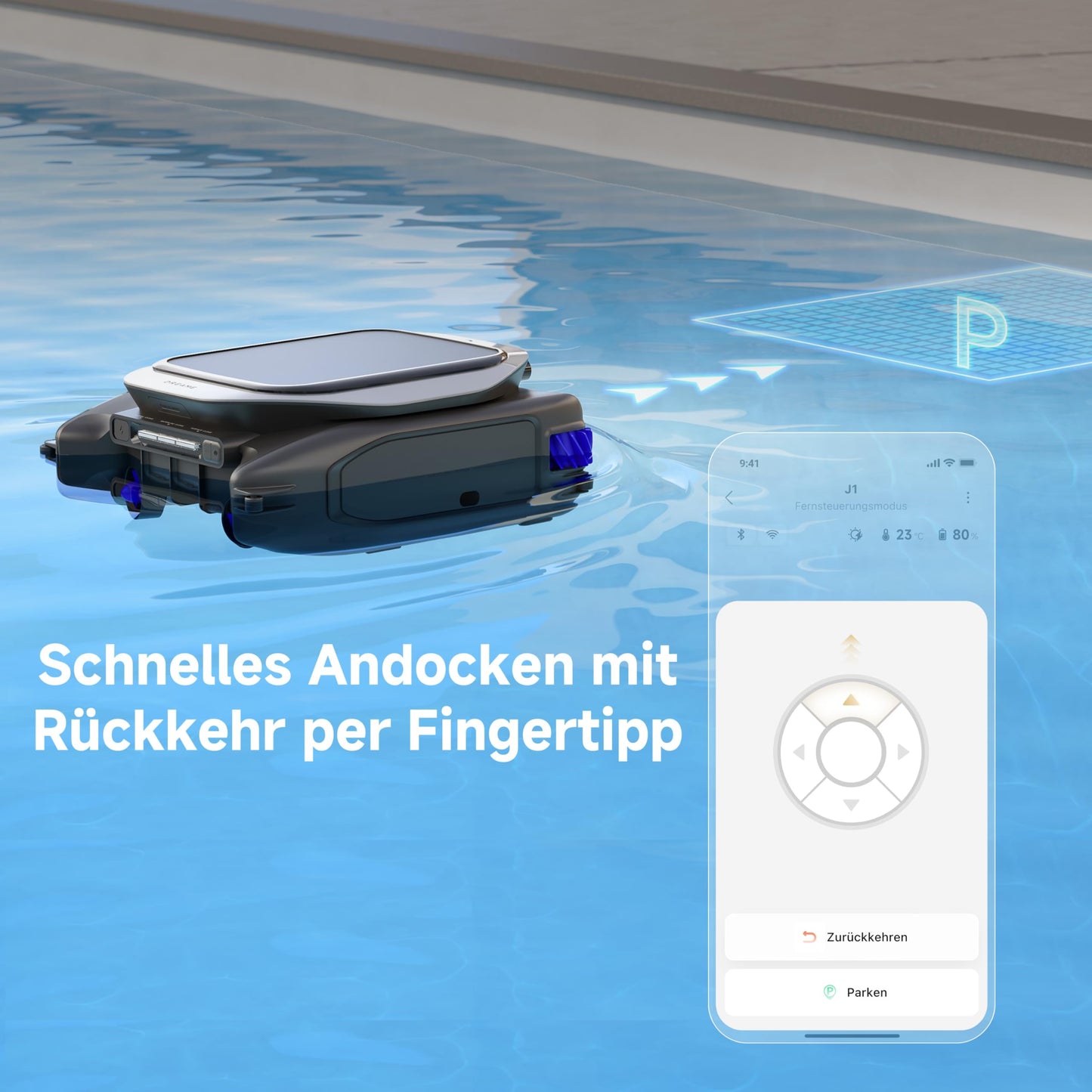 DREAME Z1 Pro Poolroboter – Hohe Saugleistung, Boden-, Wand- & Wasserlinienreinigung, Intelligente Routenplanung, bis 200 m²