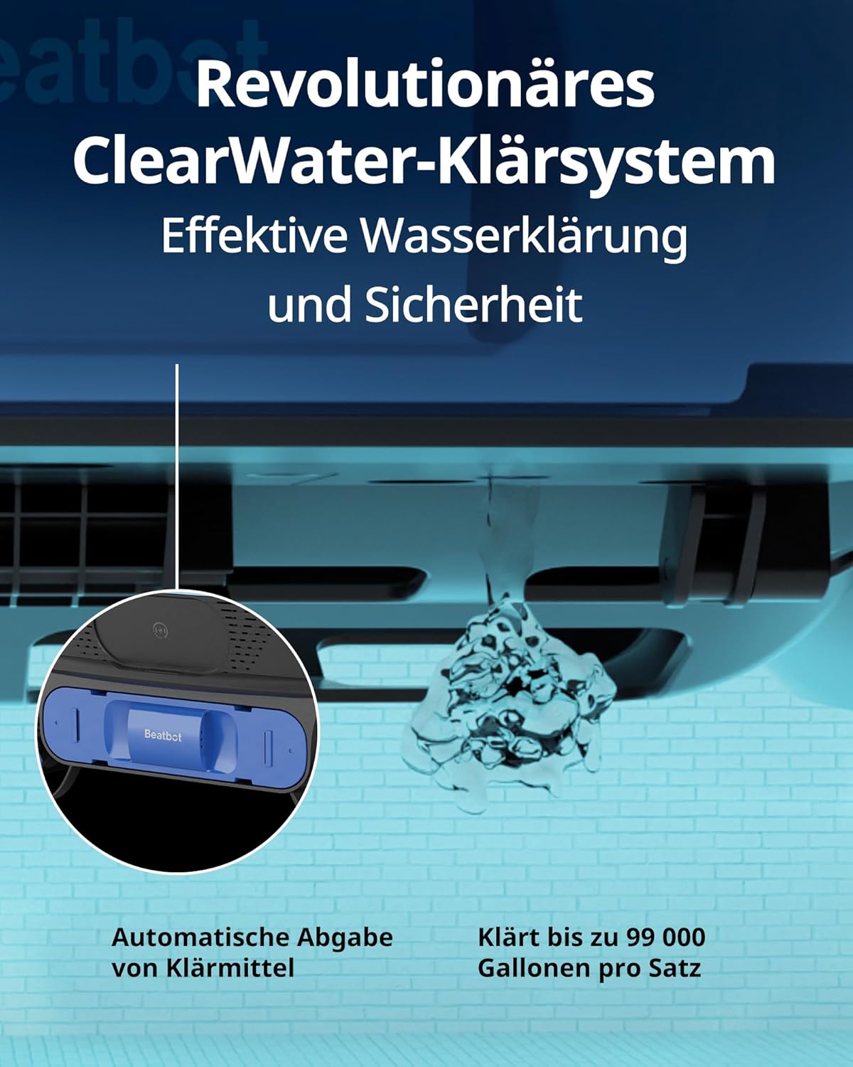 Beatbot iSkim Ultra Solar Powered Robot Pool Skimmer, Pool Cleaning Robot for Surface, Dual Charging Options, Water Clarification, Edge and Corner Cleaning, App Control, Ice Blue