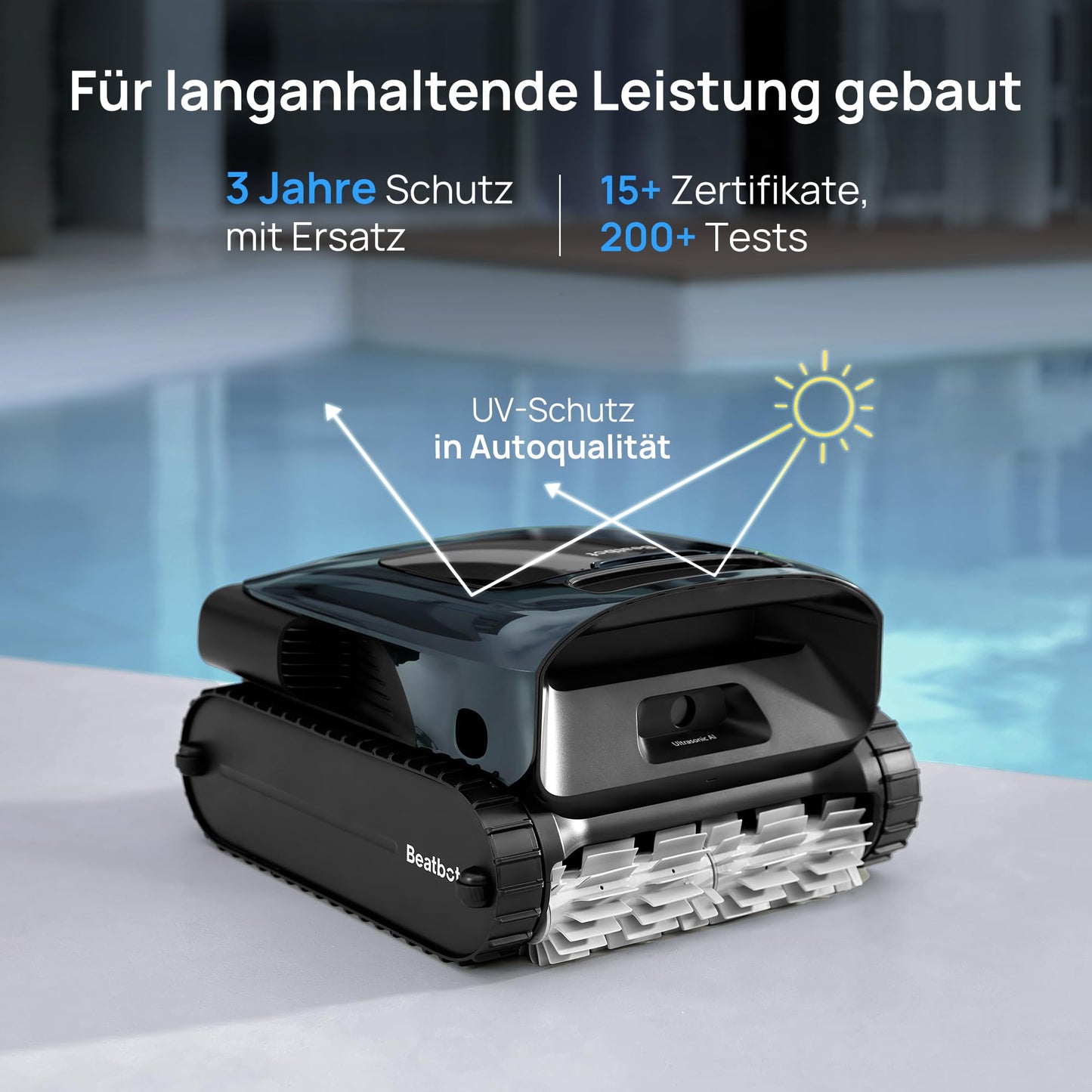 Beatbot AquaSense 2 Pro Pool Robot Set with Clarifier Set, Pool Vacuum Cleaner Design for Cleaning Floor, Wall, Surfaces and Clarifies Water, Floats on Water Surface After Cleaning