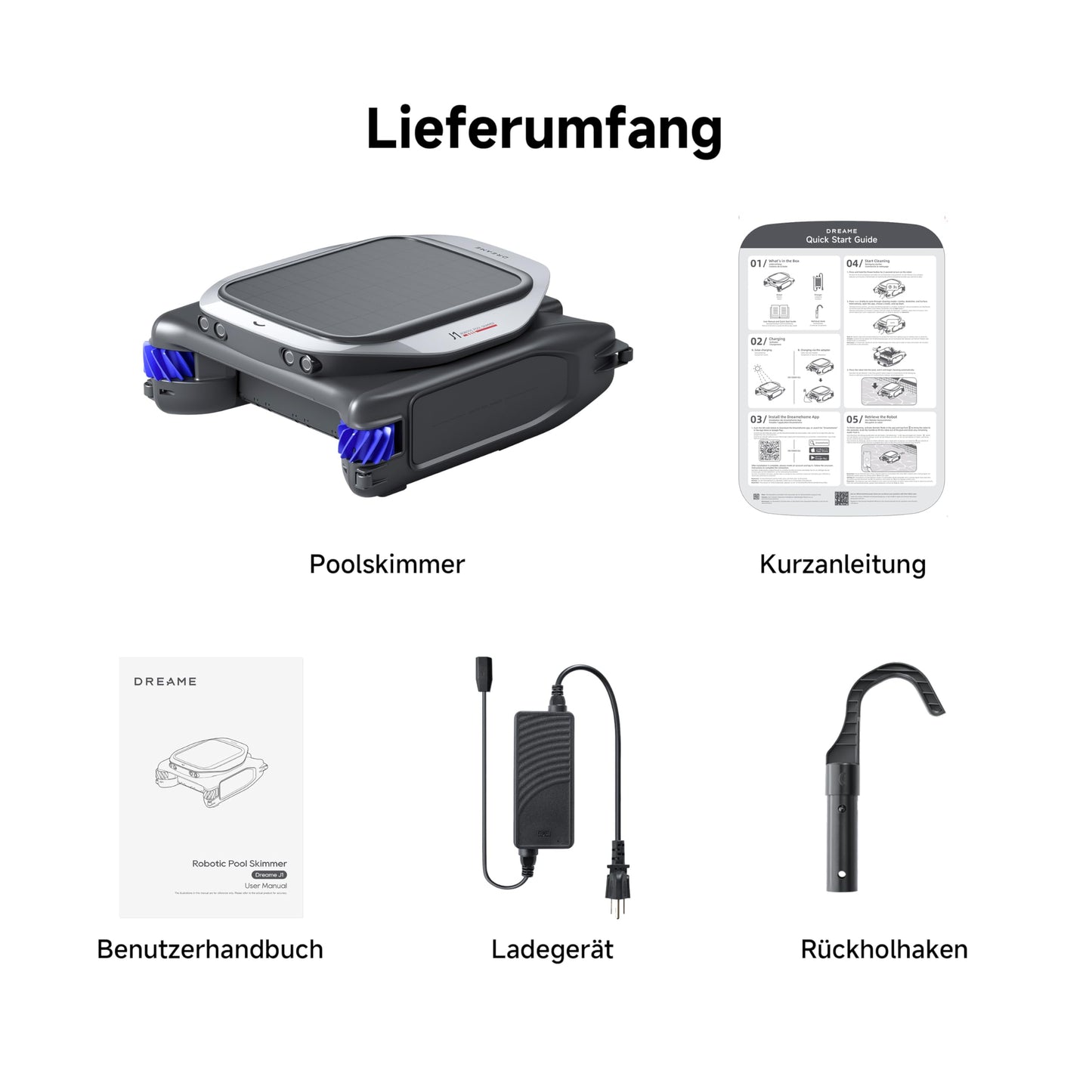 DREAME Z1 Pro Poolroboter – Hohe Saugleistung, Boden-, Wand- & Wasserlinienreinigung, Intelligente Routenplanung, bis 200 m²