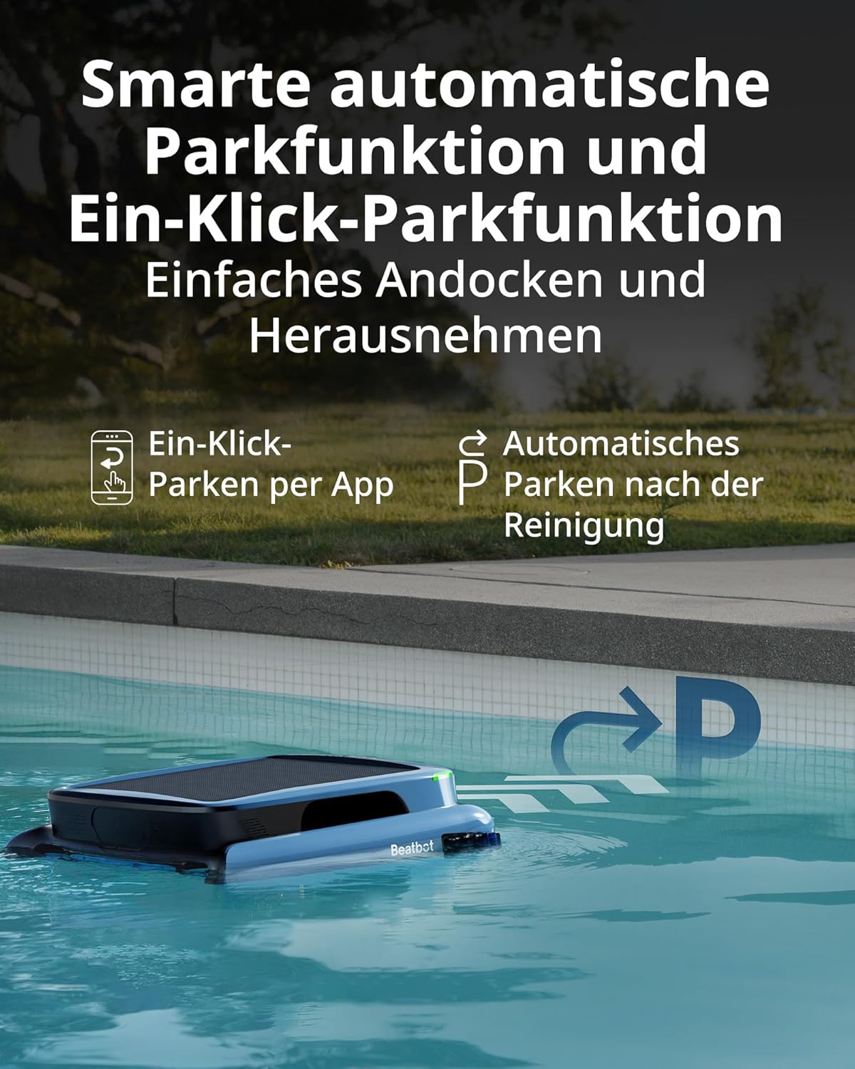 Beatbot iSkim Ultra Solar Powered Robot Pool Skimmer, Pool Cleaning Robot for Surface, Dual Charging Options, Water Clarification, Edge and Corner Cleaning, App Control, Ice Blue