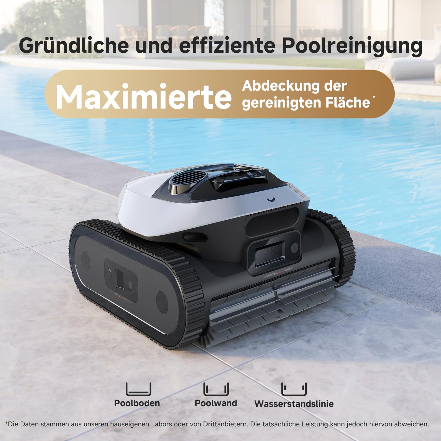 DREAME Z1 Pro Poolroboter – Hohe Saugleistung, Boden-, Wand- & Wasserlinienreinigung, Intelligente Routenplanung, bis 200 m²