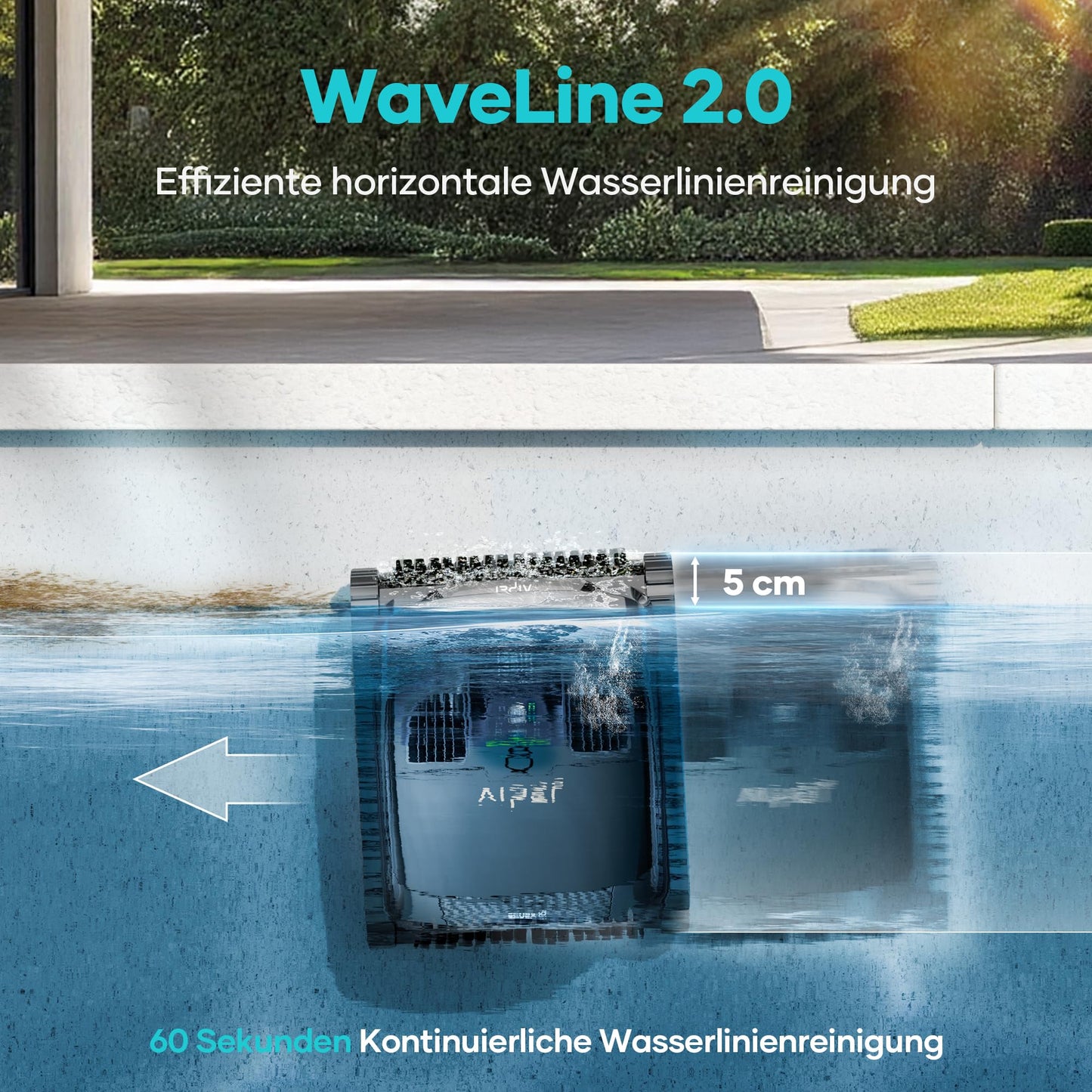 AIPER Scuba X1 Upgrade Poolroboter – 3 µm Doppelfilter, 25200 LPH, Boden-, Wand- & Wasserlinienreinigung, bis 200 m²