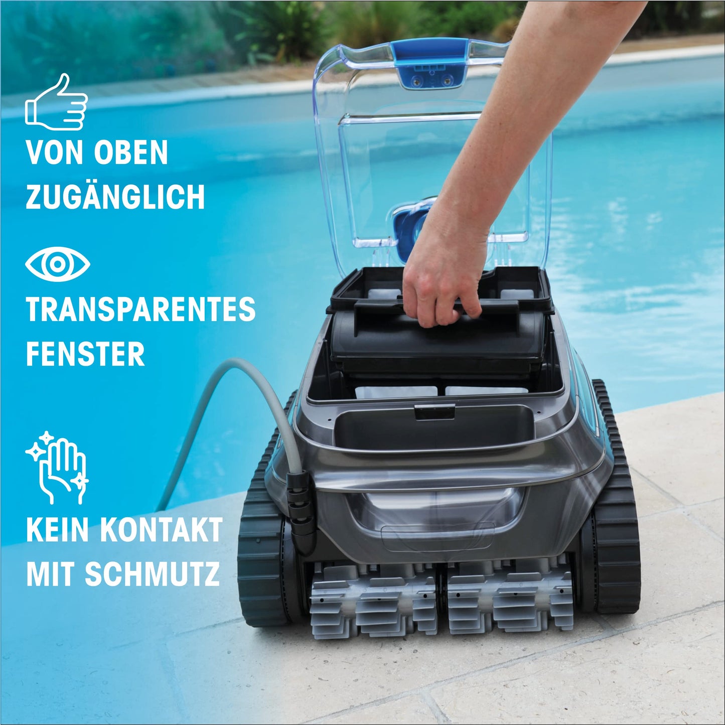 Zodiac CNX 10 Automatic Pool Robot for up to 9 x 4 m, Cleans Floor, Walls and Waterline. Cyclone Suction Technology, Agile Movement. Includes 15 m Cable and Fine Filter