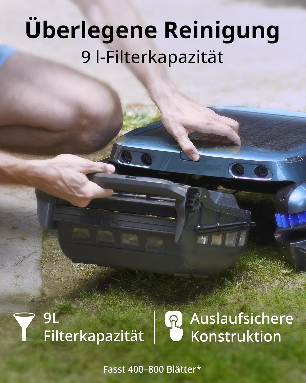 Beatbot iSkim Ultra Solar Powered Robot Pool Skimmer, Pool Cleaning Robot for Surface, Dual Charging Options, Water Clarification, Edge and Corner Cleaning, App Control, Ice Blue
