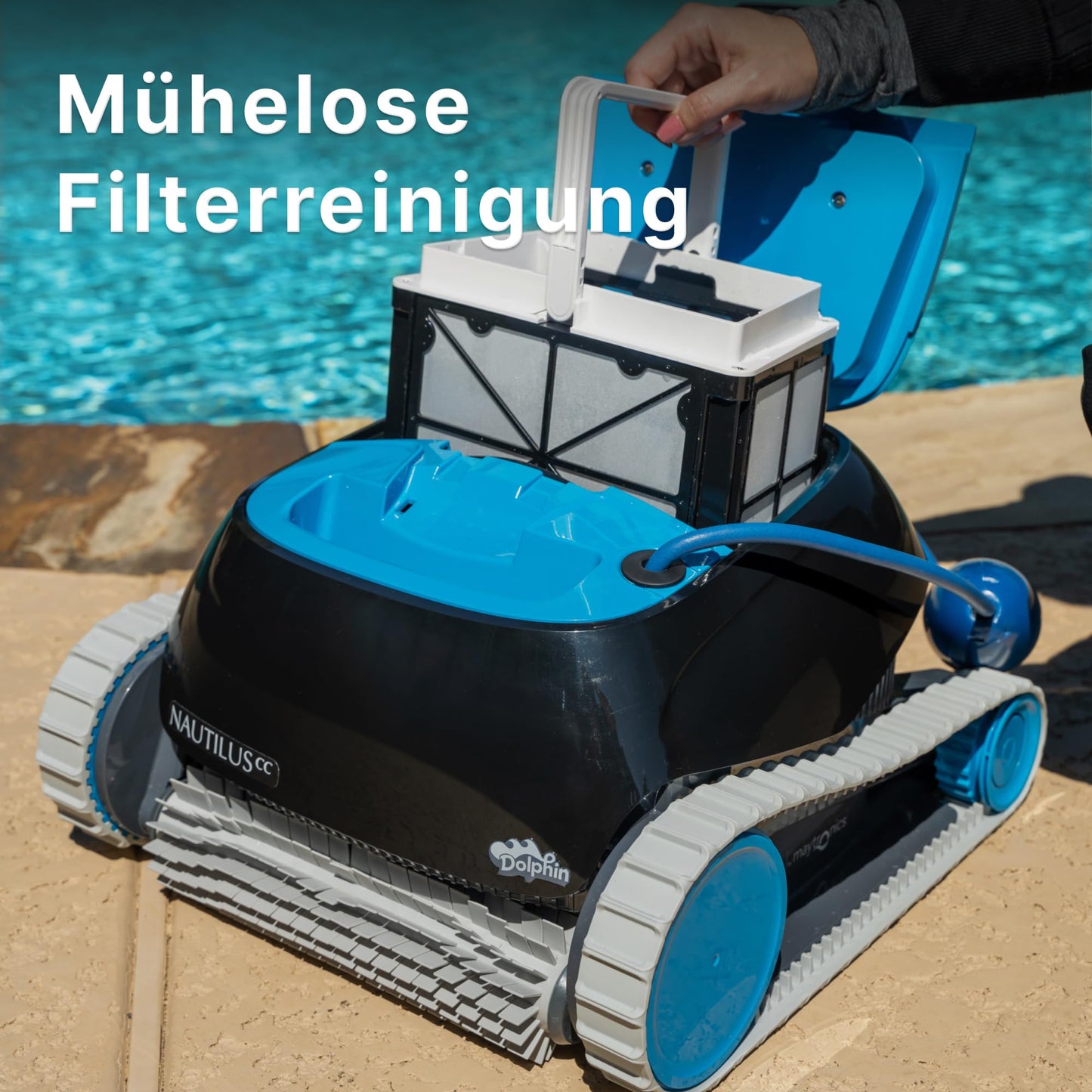 Dolphin Nautilus CC Automatischer Poolroboter mit Kabel – Boden- & Wandreinigung, Energiesparend, für eingelassene Pools bis 10 m