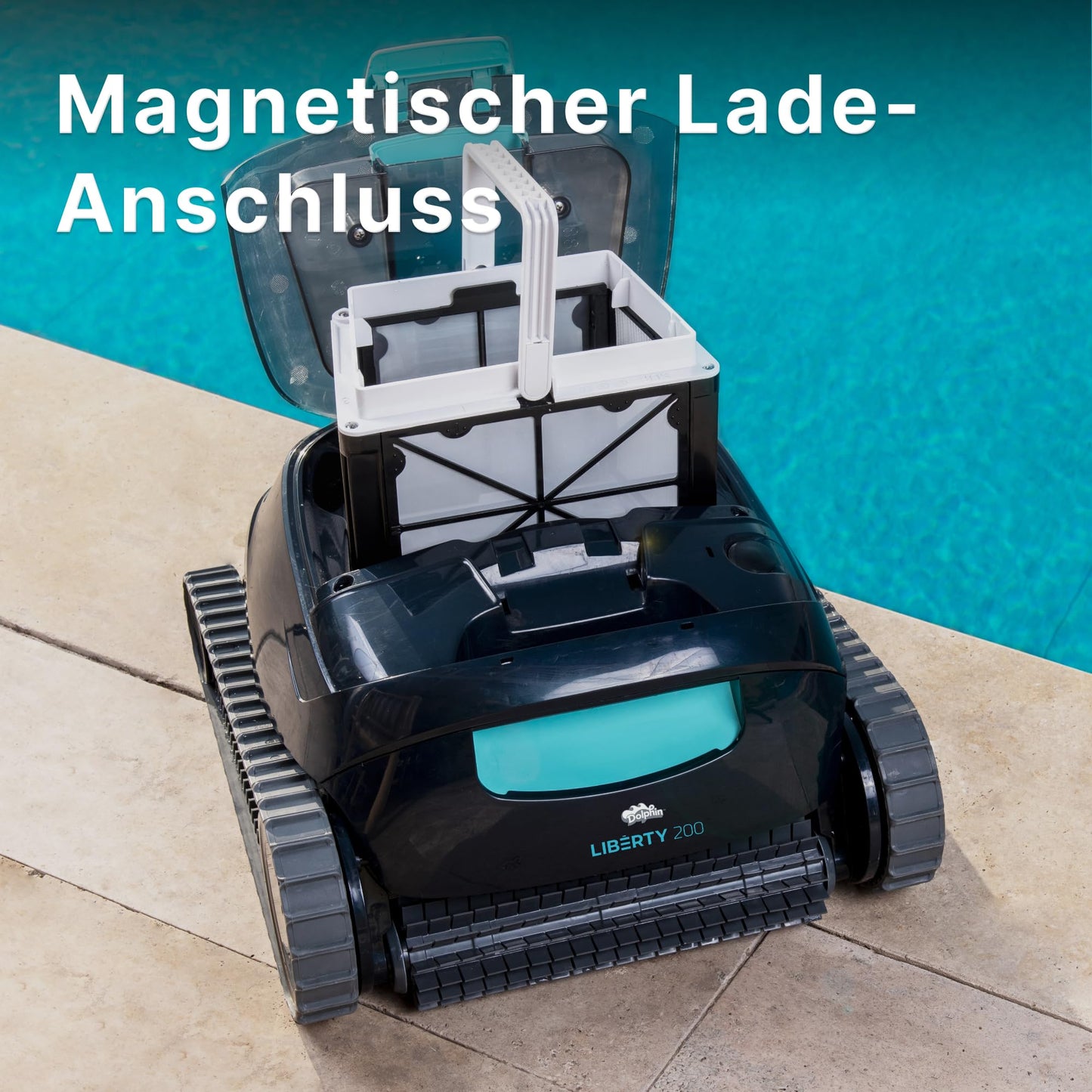 Dolphin Liberty 300 Automatischer Poolreiniger Poolroboter kabellos - Boden und Wandreinigung - Energieeinsparung, Eingelassene Pools bis zu 10 m, Wasserpflege