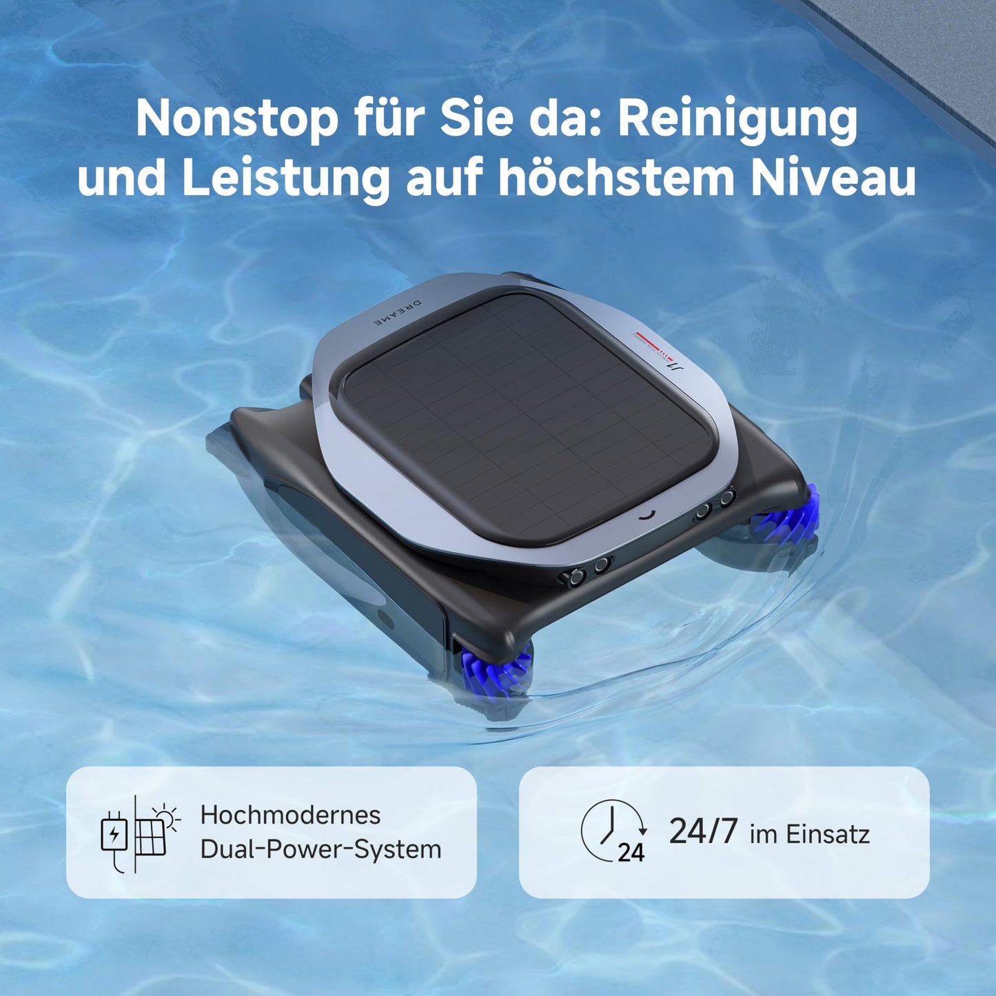 DREAME Z1 Pro Poolroboter – Hohe Saugleistung, Boden-, Wand- & Wasserlinienreinigung, Intelligente Routenplanung, bis 200 m²