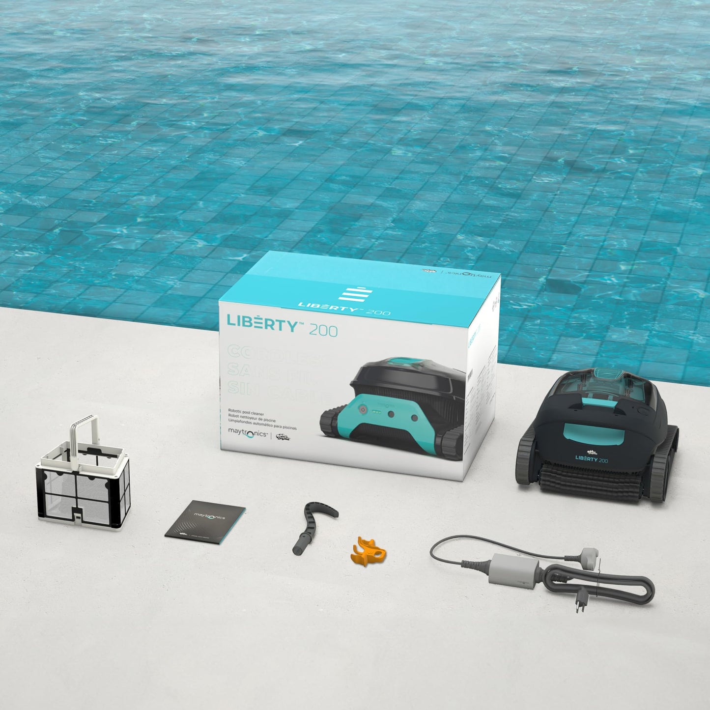 Dolphin Liberty 300 Automatischer Poolreiniger Poolroboter kabellos - Boden und Wandreinigung - Energieeinsparung, Eingelassene Pools bis zu 10 m, Wasserpflege