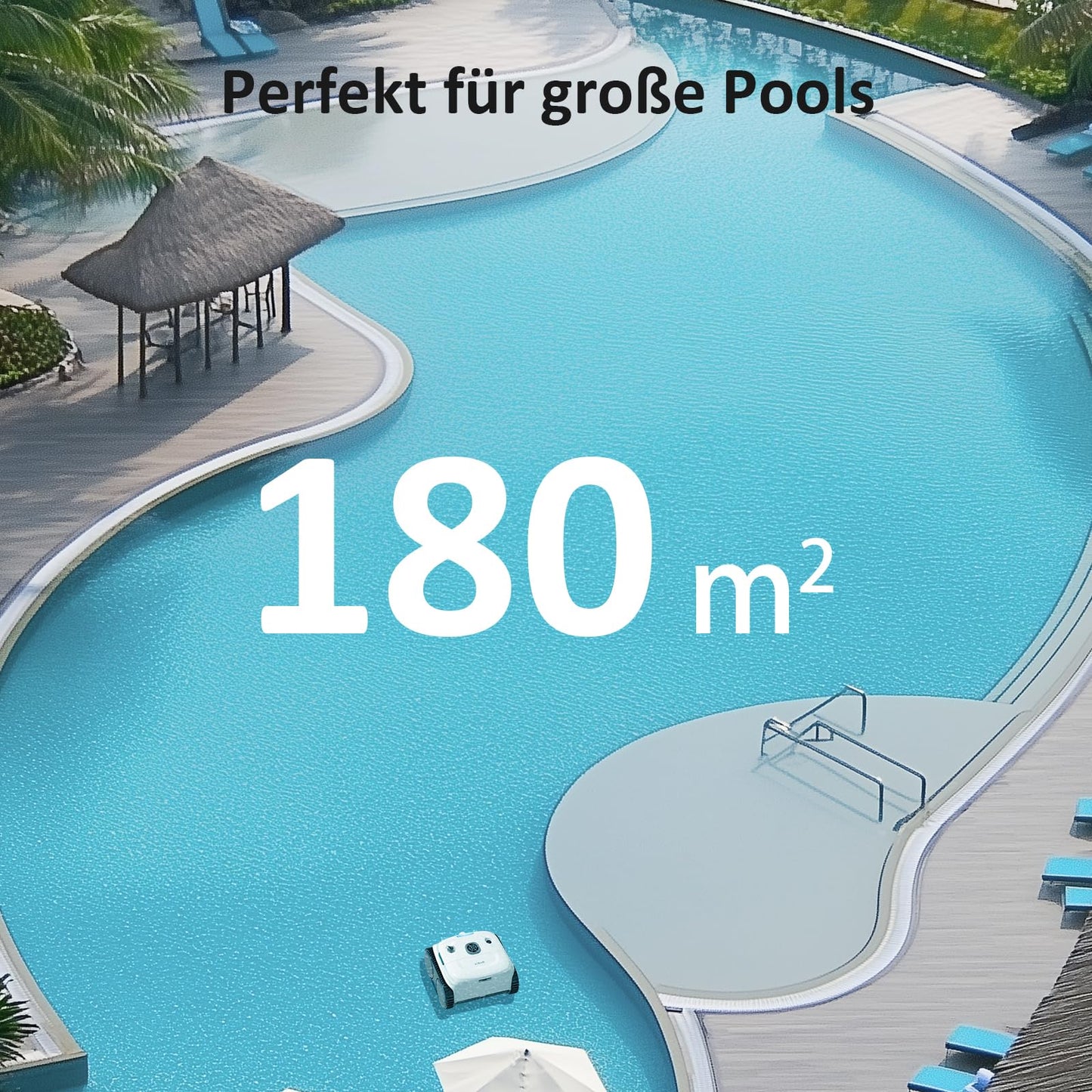 WYBOT C2 Vision AI Kamera Kabelloser poolroboter mit Akku, poolroboter Boden und Wand, Zweischicht-Filterung, leistungsstarke Absaugung, für Eingelassene Pools bis zu 180㎡(Schwarz Grün)