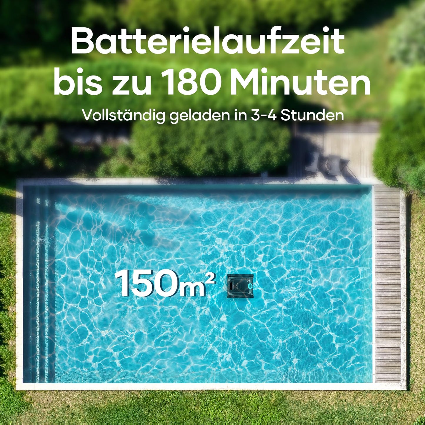 AIPER Scuba S1 2025 Kabelloser Poolroboter – 180 Min Laufzeit, Boden-, Wand- & Wasserlinienreinigung, App-Steuerung