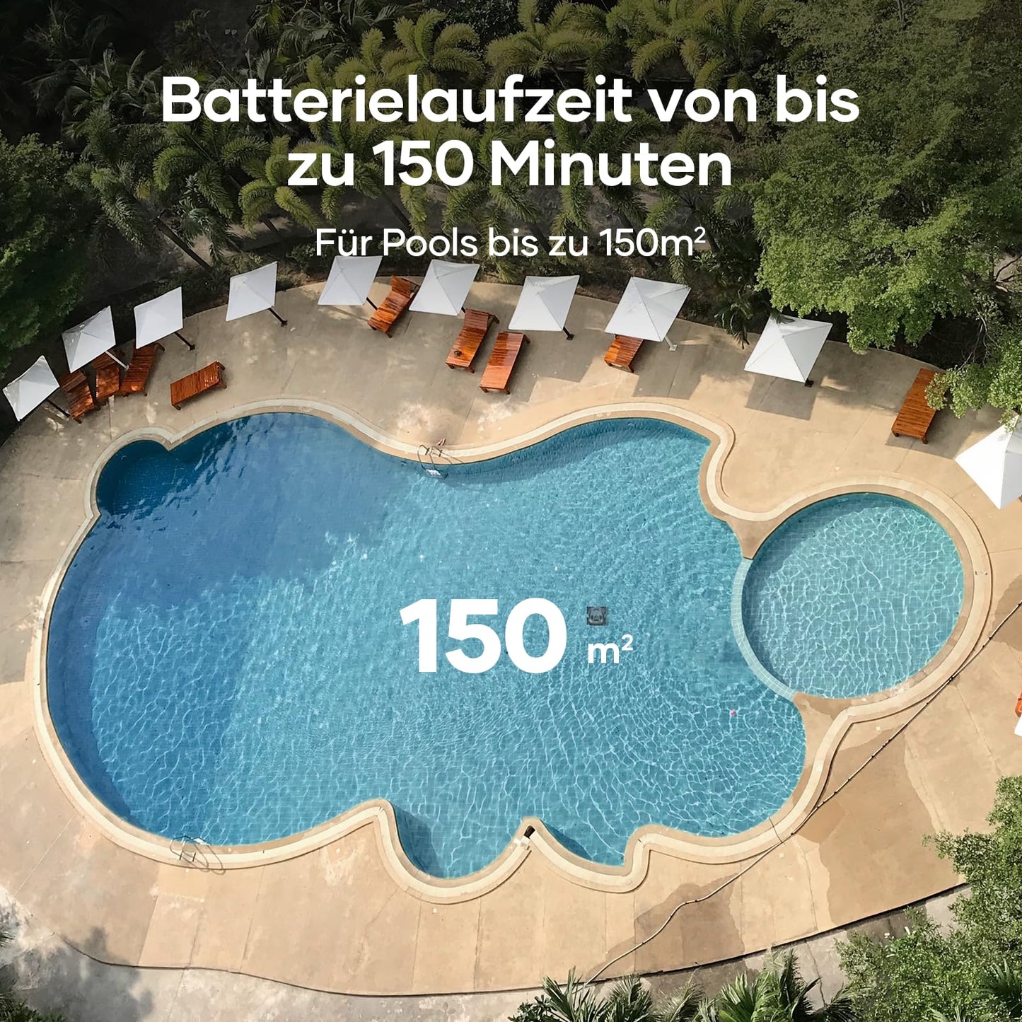 AIPER ZT6002 Kabelloser Poolroboter – Quad-Motor, WavePath, 3 Modi, 18500 LPH, für Boden & Wand bis 150 m²