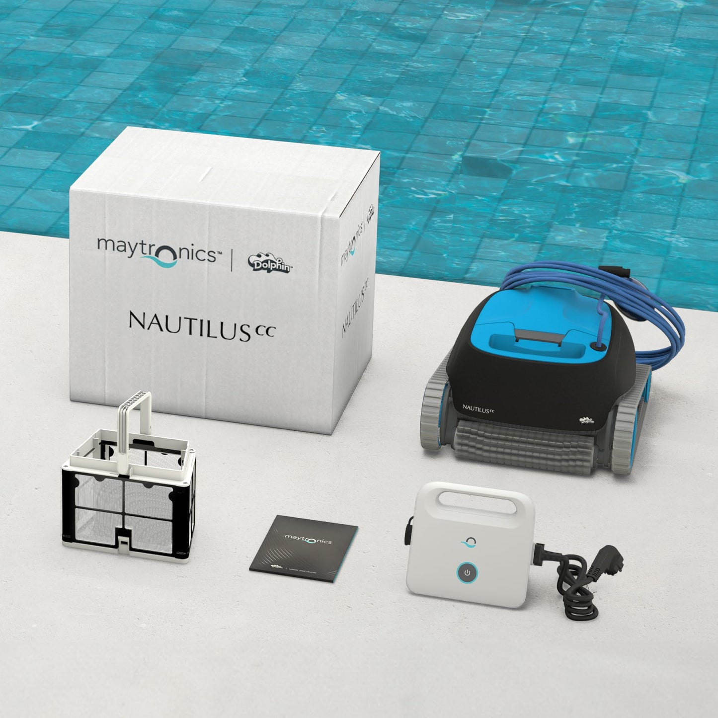 Dolphin Nautilus CC Automatischer Poolroboter mit Kabel – Boden- & Wandreinigung, Energiesparend, für eingelassene Pools bis 10 m