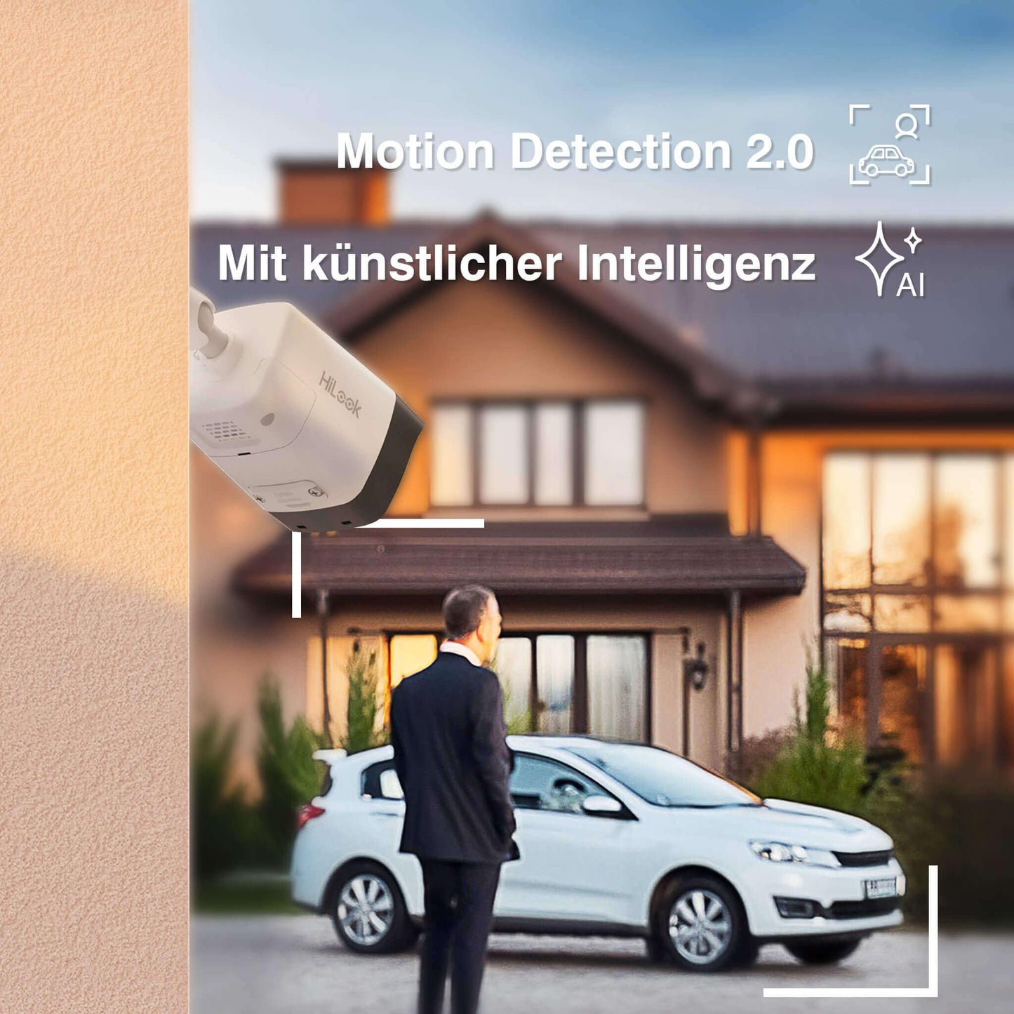 HiLook 4K PoE Kamera Set – 4× 8MP Bullet, SD-Slot, Farb-/IR-Nachtsicht, KI-Erkennung, 8CH NVR mit 2TB, App-Steuerung, für Außenbereich