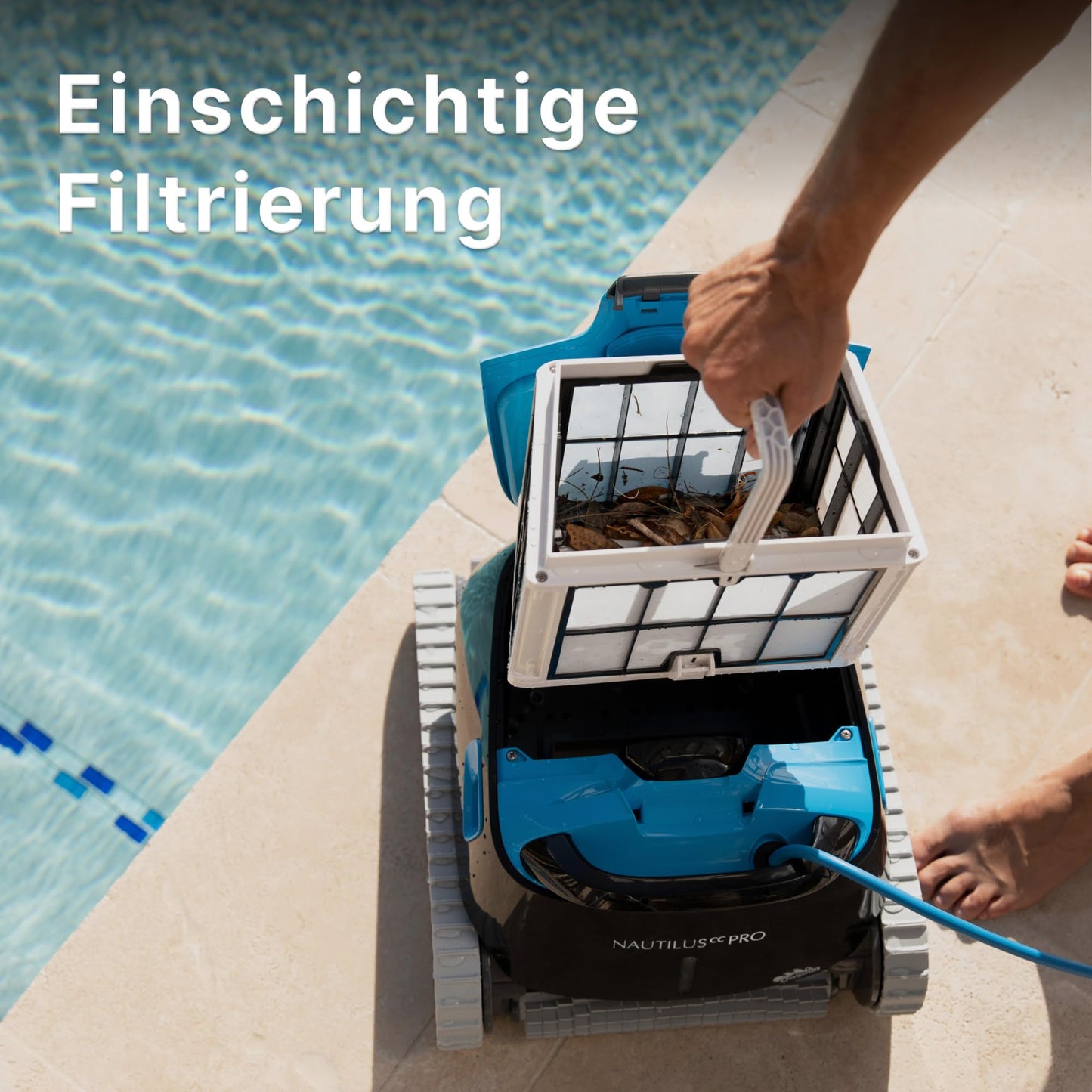 Dolphin Nautilus CC Automatischer Poolroboter mit Kabel – Boden- & Wandreinigung, Energiesparend, für eingelassene Pools bis 10 m