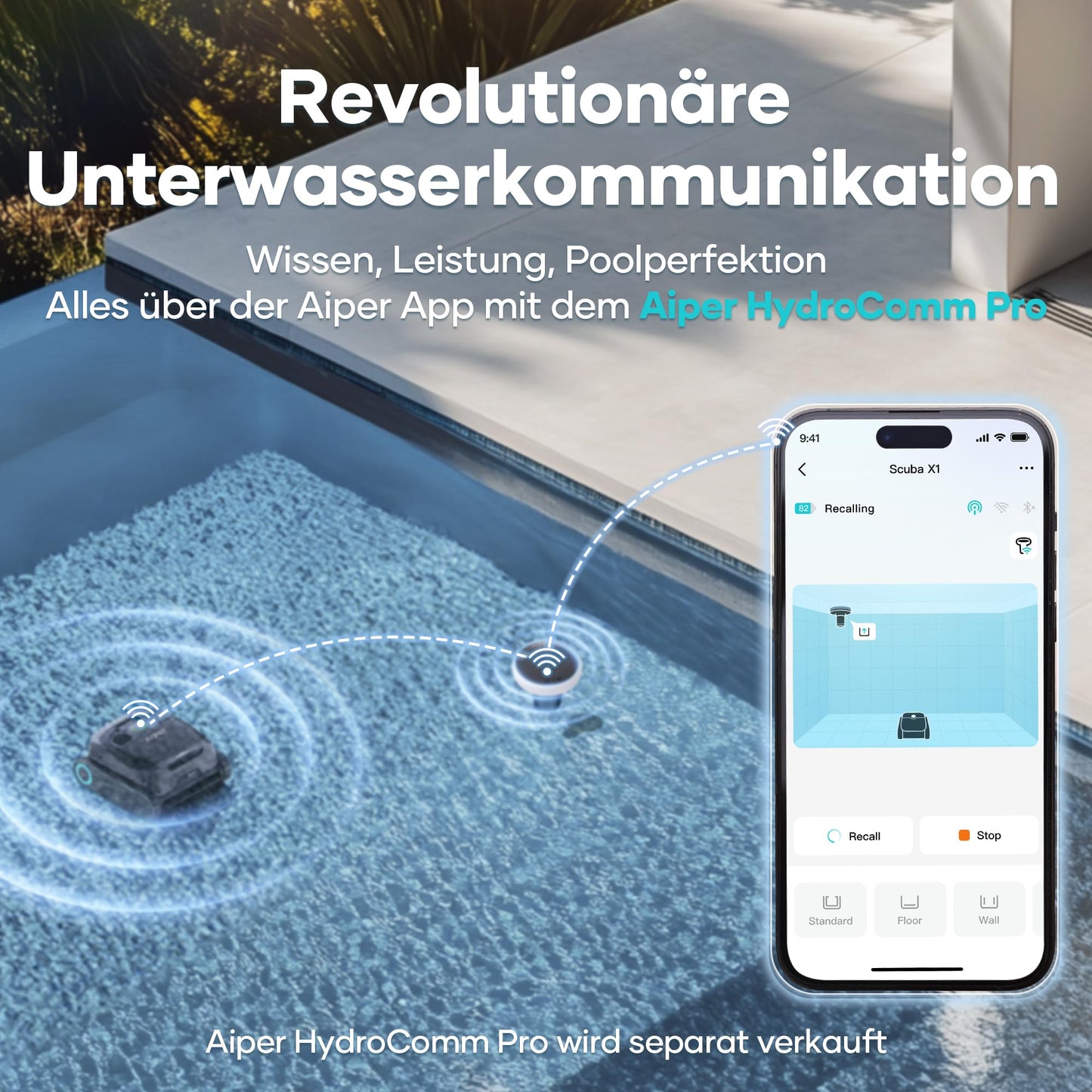 AIPER Scuba X1 Poolroboter mit App – 25200 LPH, 3 µm Feinfiltersystem, Boden-, Wand- & Wasserlinienreinigung, Kabellos