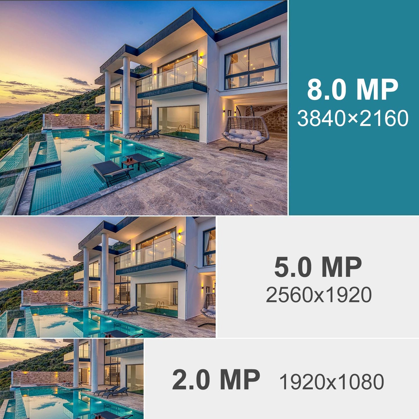 REIGY 8MP WLAN Kamera Set – 4× 4K Outdoor-Kameras, 16CH WiFi NVR mit 2TB, Zwei-Wege-Audio, Bewegungserkennung, Farb-Nachtsicht