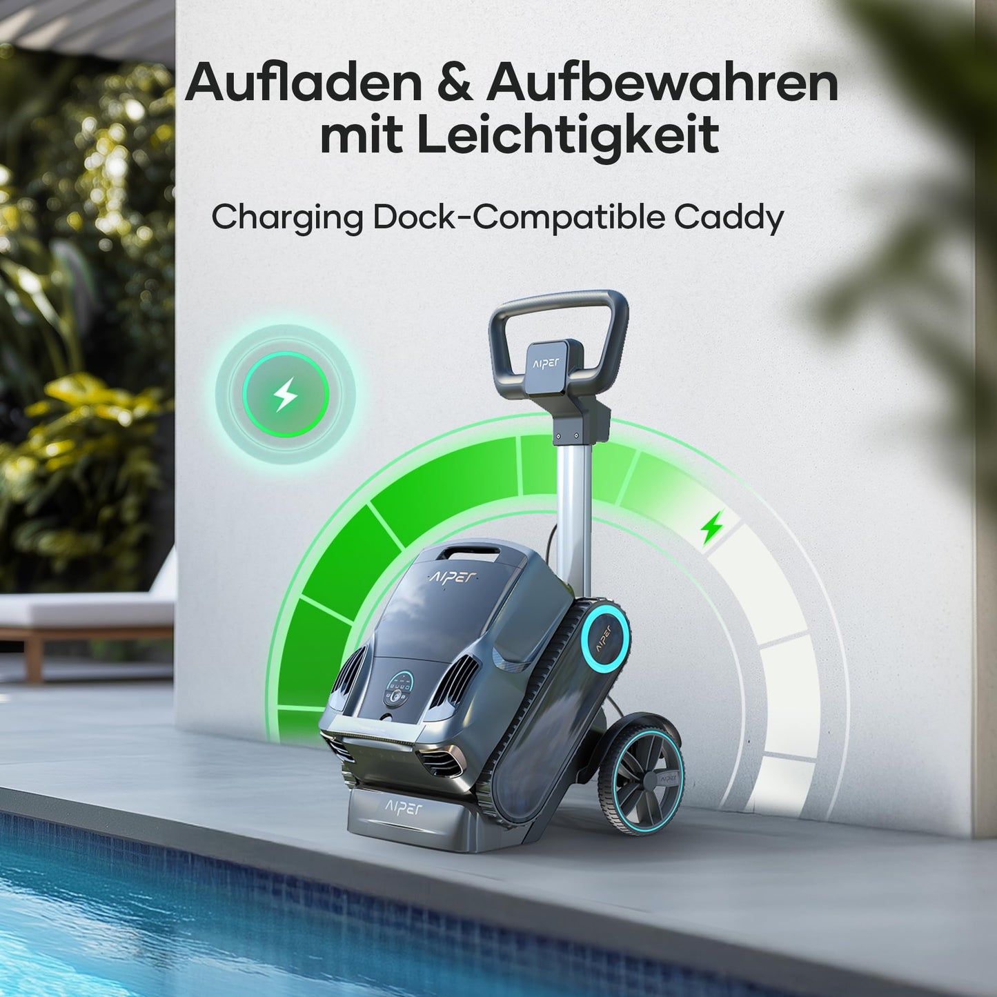 AIPER Scuba X1 Pro Max Pool Robot Floor and Wall, 360° Mapping, Adaptive Route Planning, Water Line, 32000 LPH Power, All-in-One Pool Cleaner Battery for All Recessed Pools up to 300 ㎡