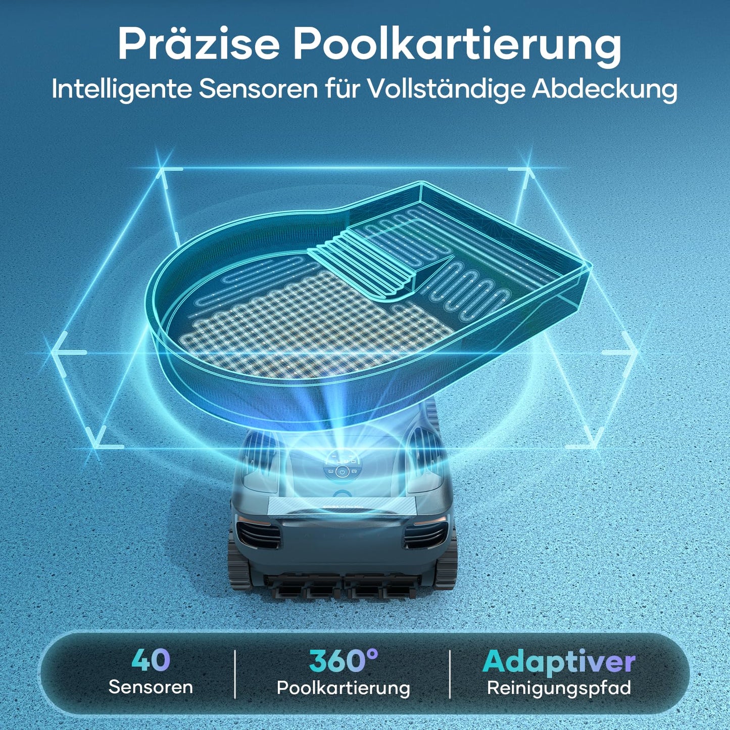 AIPER Scuba X1 Pro Max Pool Robot Floor and Wall, 360° Mapping, Adaptive Route Planning, Water Line, 32000 LPH Power, All-in-One Pool Cleaner Battery for All Recessed Pools up to 300 ㎡