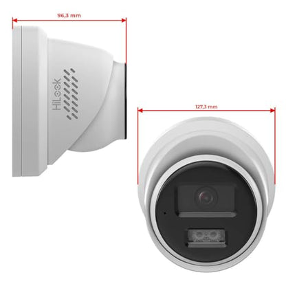 HiLook PoE Kamera Set – 4× 6MP Dome, Farb-/IR-Nachtsicht, KI-Erkennung, SD-Slot, 8CH 4K NVR mit 2TB, App-Steuerung, für Außenbereich