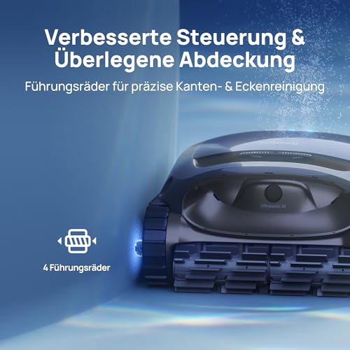 Beatbot AquaSense 2 Poolroboter, Akku Poolsauger mit Oberflächen-Parkfunktion, Poolreiniger Boden und Wand, Doppelte Reinigung der Wasserlinie, für Pools bis zu 300 m²