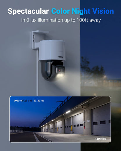 ANNKE 3K POE Kamera Set – 8× IP-Kameras, 2-Wege-Audio, 340° PTZ, Farbnachtsicht, Bewegungserkennung, 8CH NVR mit 1TB HDD, Fernzugriff