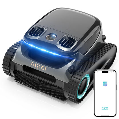 AIPER Scuba S1 Pro Pool Robot Floor and Wall with App 2025, Horizontal Waterline Cleaning, 360° Particulate Filtration, 180 Minutes Running Time, Ideal for Recessed Pools up to 200 ㎡