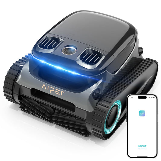 AIPER Scuba S1 Pro Pool Robot Floor and Wall with App 2025, Horizontal Waterline Cleaning, 360° Particulate Filtration, 180 Minutes Running Time, Ideal for Recessed Pools up to 200 ㎡