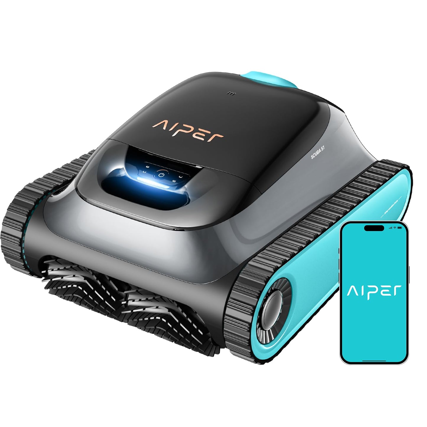 AIPER Scuba S1 Pool Robot Floor and Wall, Waterline Cleaning, 3μm Ultra Fine Filter, 180 Min. Battery Life, 15900LPH Powerful Pool Vacuum Cleaner with App, for Recessed Pools