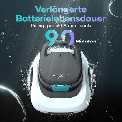 AIPER ZT6002 Kabelloser Poolroboter – Quad-Motor, WavePath, 3 Modi, 18500 LPH, für Boden & Wand bis 150 m²
