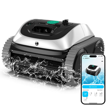 WYBOT C1 Poolroboter mit Akku, 150 Min. Kabellos Poolsauger Poolroboter Boden und Wand, Poolreiniger mit intelligenter Routenplanung, vollautomatische Boden-, Wasserlinien- & Wandreinigung, bis 150 ㎡