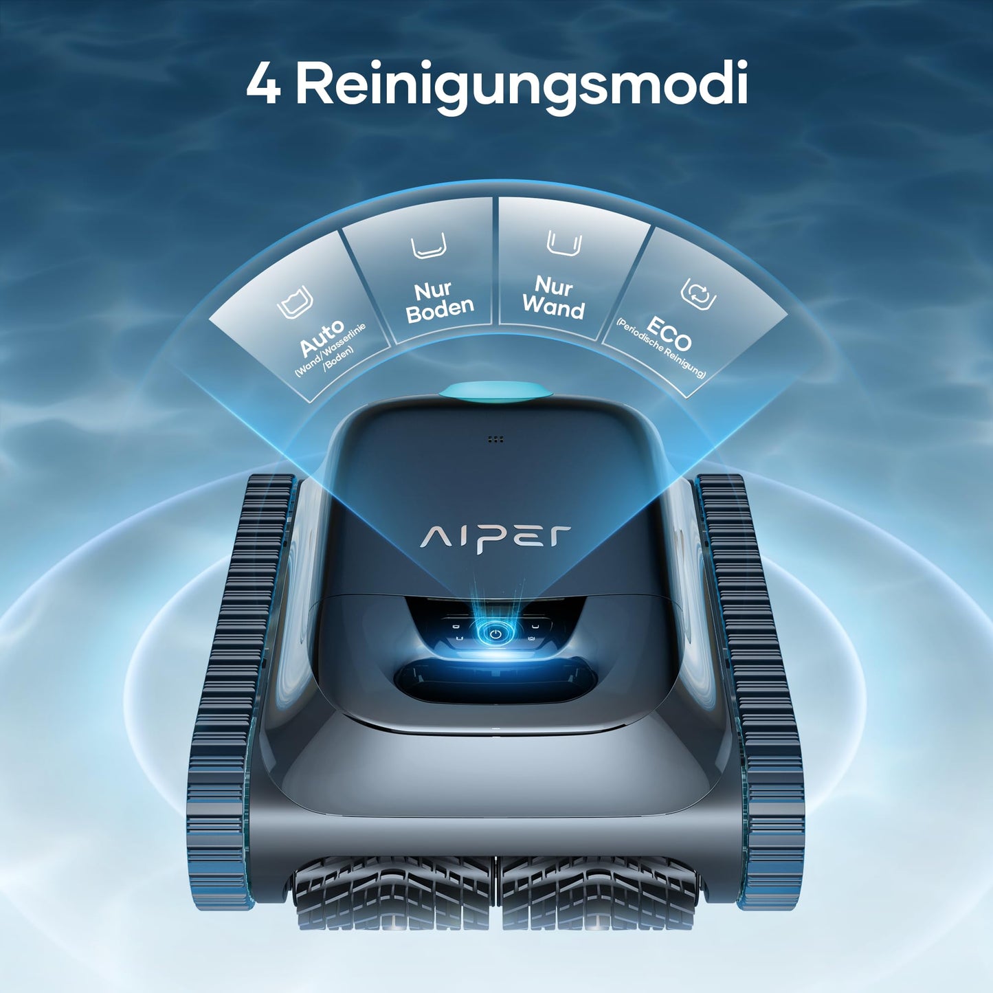 AIPER Scuba S1 Pool Robot Floor and Wall, Waterline Cleaning, 3μm Ultra Fine Filter, 180 Min. Battery Life, 15900LPH Powerful Pool Vacuum Cleaner with App, for Recessed Pools
