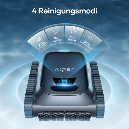 AIPER Scuba S1 Pool Robot Floor and Wall, Waterline Cleaning, 3μm Ultra Fine Filter, 180 Min. Battery Life, 15900LPH Powerful Pool Vacuum Cleaner with App, for Recessed Pools