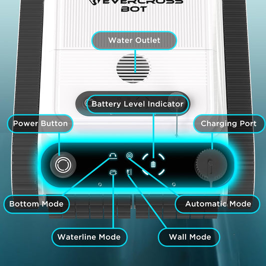 EVERCROSS BOT U8 Kabelloser Poolroboter – Boden-, Wand- & Wasserlinienreinigung, 120 Min Laufzeit, bis 200 m²