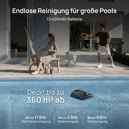 Beatbot AquaSense 2 Pro Pool Robot Set with Clarifier Set, Pool Vacuum Cleaner Design for Cleaning Floor, Wall, Surfaces and Clarifies Water, Floats on Water Surface After Cleaning