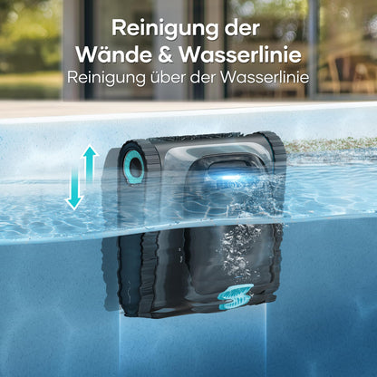 AIPER Scuba S1 Pool Robot Floor and Wall, Waterline Cleaning, 3μm Ultra Fine Filter, 180 Min. Battery Life, 15900LPH Powerful Pool Vacuum Cleaner with App, for Recessed Pools