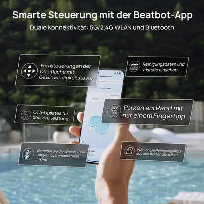 Beatbot AquaSense 2 Pro Pool Robot Set with Clarifier Set, Pool Vacuum Cleaner Design for Cleaning Floor, Wall, Surfaces and Clarifies Water, Floats on Water Surface After Cleaning