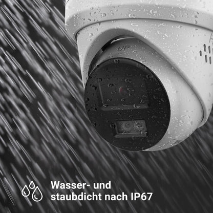HiLook PoE Kamera Set – 4× 6MP Dome, Farb-/IR-Nachtsicht, KI-Erkennung, SD-Slot, 8CH 4K NVR mit 2TB, App-Steuerung, für Außenbereich