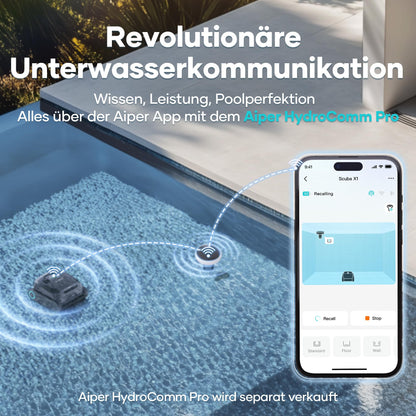 AIPER Scuba X1 Poolroboter mit App – 25200 LPH, 3 µm Feinfiltersystem, Boden-, Wand- & Wasserlinienreinigung, Kabellos