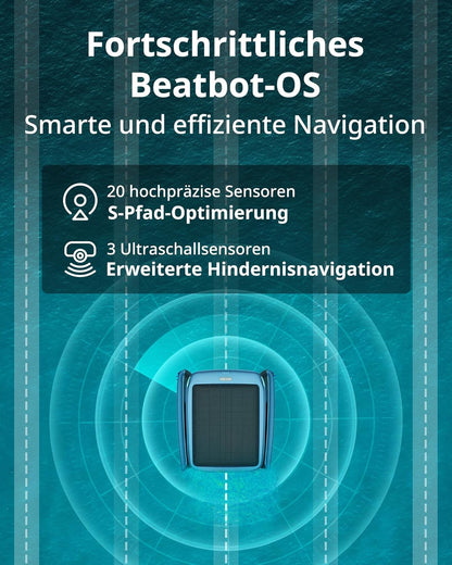 Beatbot iSkim Ultra Solar Powered Robot Pool Skimmer, Pool Cleaning Robot for Surface, Dual Charging Options, Water Clarification, Edge and Corner Cleaning, App Control, Ice Blue