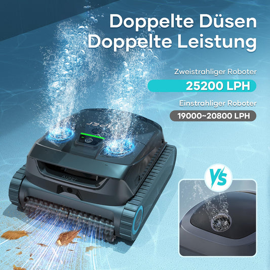 AIPER Scuba X1 Poolroboter mit App – 25200 LPH, 3 µm Feinfiltersystem, Boden-, Wand- & Wasserlinienreinigung, Kabellos